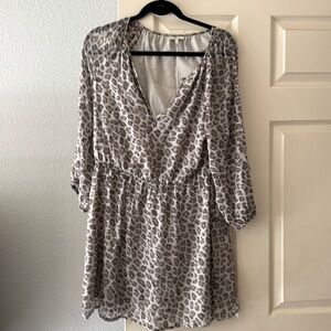 Joie Beaded Stone Mist Silk Dress